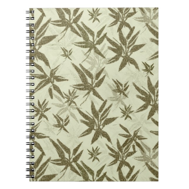 Bamboo on Beige Sheers - seamless surface pattern. Notebook (Front)