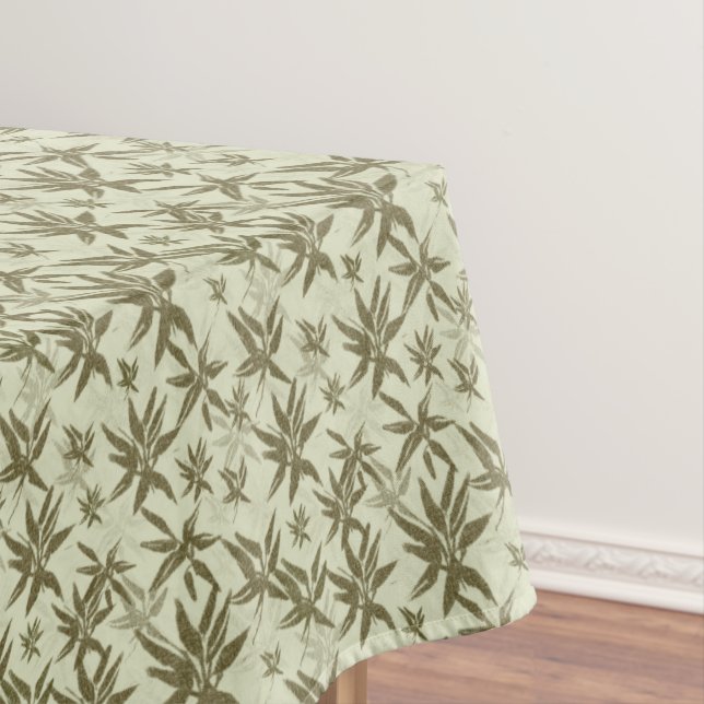Bamboo on Beige Sheers - seamless surface pattern. Tablecloth (In Situ)