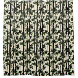 Bamboo on Beige Shower Curtain