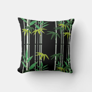 Bamboo on Black Cushion