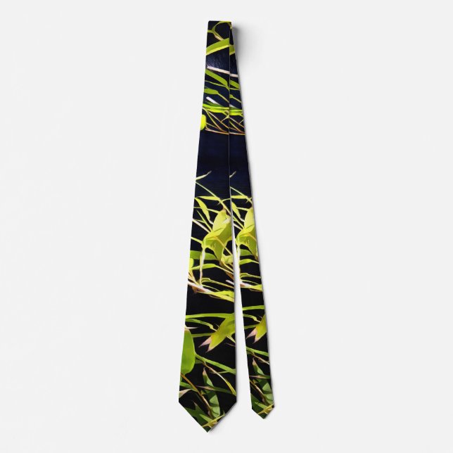 Bamboo On Black Tie (Front)