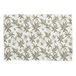 Bamboo on White Sheers - seamless surface pattern. Pillowcase
