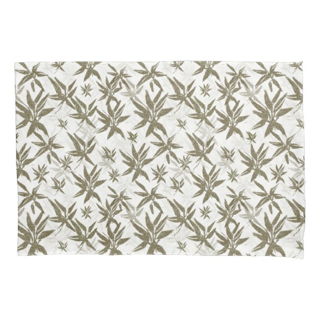 Bamboo on White Sheers - seamless surface pattern. Pillowcase (Front)