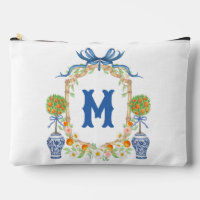 Bamboo & Orange Topiary Crest | 1-Letter Monogram