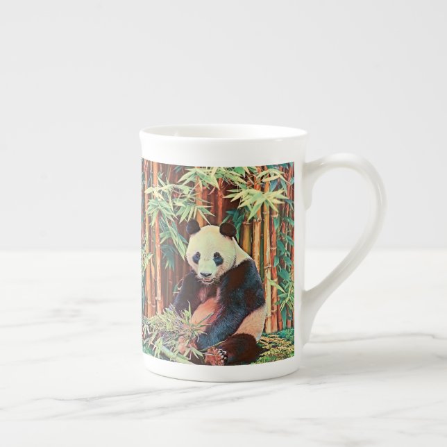 Bamboo Panda Bone China Mug (Right)