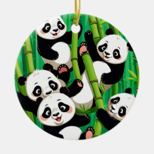 Bamboo Panda Ceramic Tree Decoration
