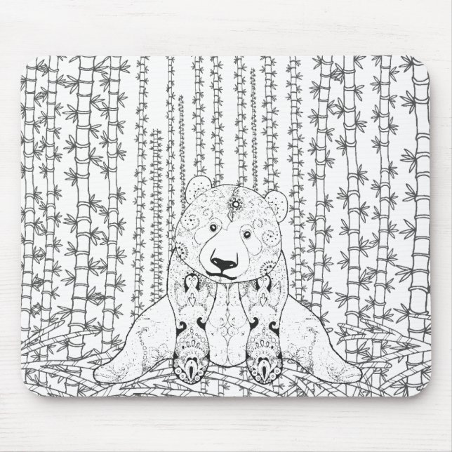 Bamboo Panda Doodle Mouse Mat (Front)