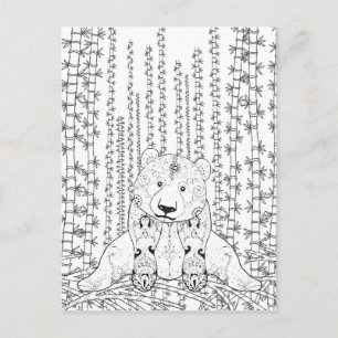 Bamboo Panda Doodle Postcard