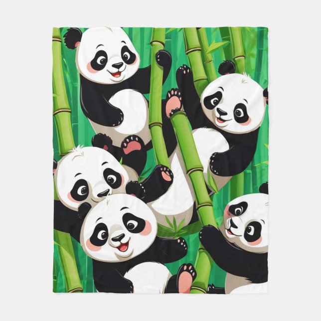 Bamboo Panda Fleece Blanket (Front)