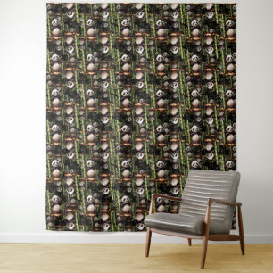Bamboo Panda Pattern Design Tapestry