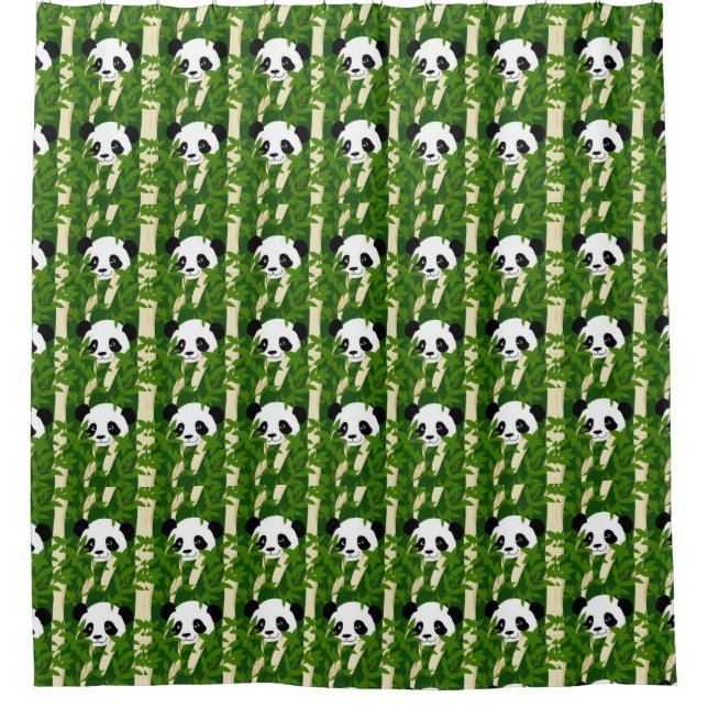 bamboo panda shower curtain (Front)