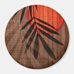 Bamboo & Red Moon Tropical Customised Template Magnet