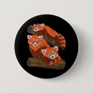 Bamboo Red Pandas Zoo Keeper Wildlife Animal Red 6 Cm Round Badge