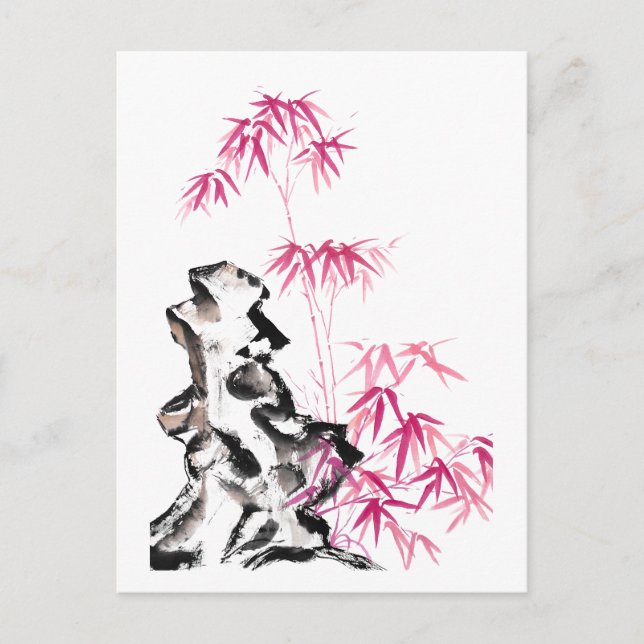 Bamboo - red postcard (Front)