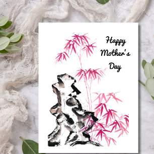 Bamboo - red postcard