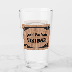 Bamboo Reed Style Tiki Bar with name Glass