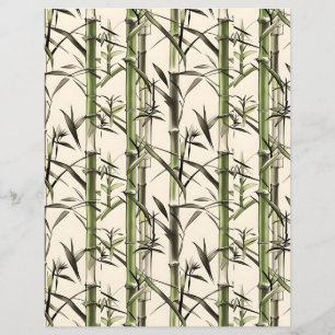 Bamboo Stalks and Leaves Scrapbook Paper