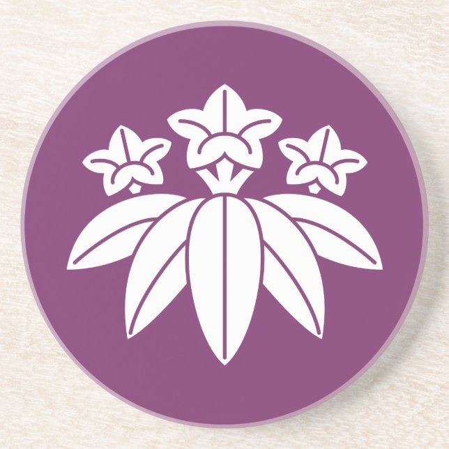 Bamboo-style gentian coaster (Front)