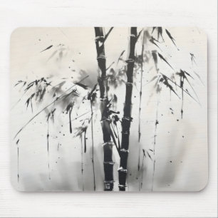 Bamboo Sumi-e Ink Painting Mouse Mat