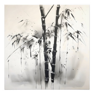 Bamboo Sumi-e Ink Painting Photo Print