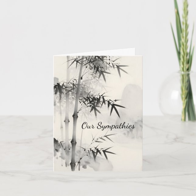 Bamboo Sumi-e Sympathy Card (Front)