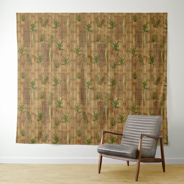 Bamboo Tapa Cloth Tapestry (In Situ (Horizontal))