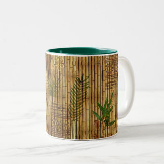 Bamboo Tapa Cloth Two-Tone Coffee Mug