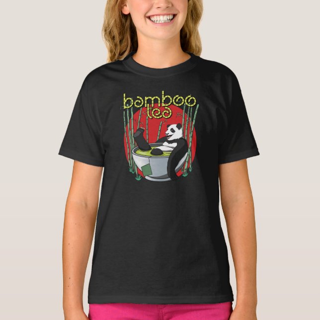 Bamboo Tea Drinker Panda T-Shirt (Front)