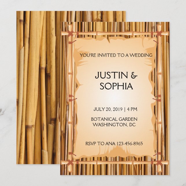 Bamboo Texture Invitation (Front/Back)