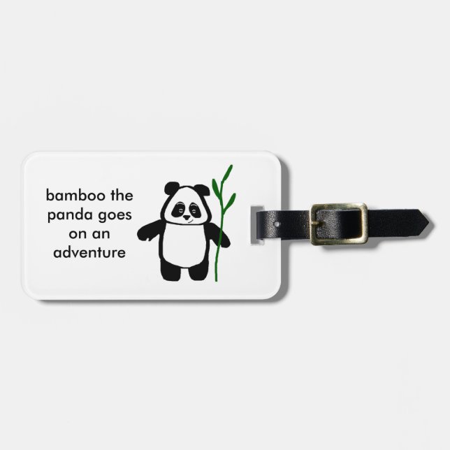 Bamboo the Panda Adventure Luggage Tag (Front Horizontal)