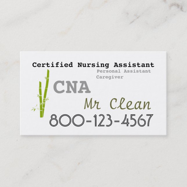 Bamboo theme CNA business card template (Front)