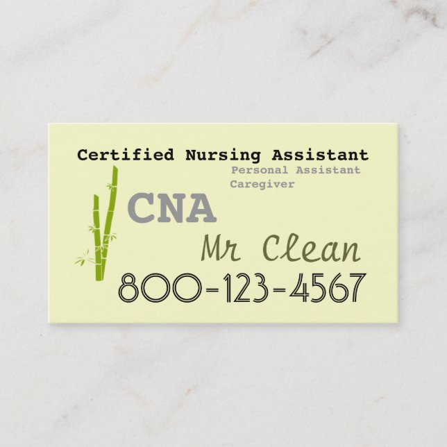 Bamboo theme CNA business card template (Front)