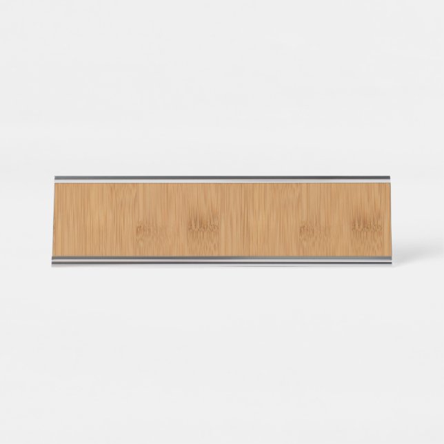 Bamboo Toast Wood Grain Look Desk Name Plate (Front)