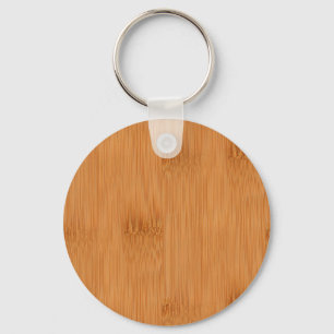 Bamboo Toast Wood Grain Look Key Ring