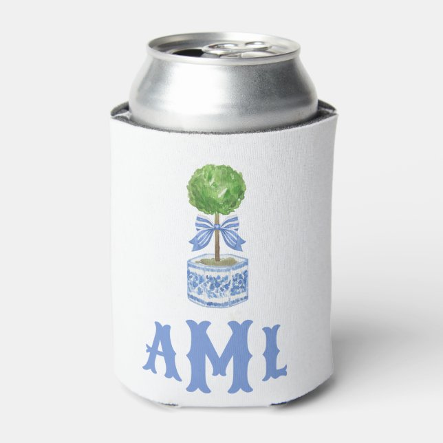 Bamboo Topiary Garden | Monogram Can Cooler (Can Front)
