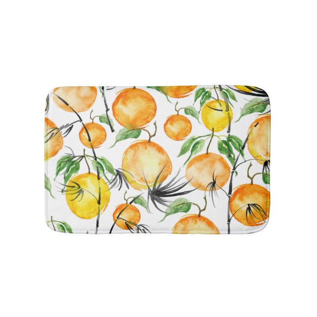 Bamboo watercolor: jungle seamless pattern. bath mat (Front)