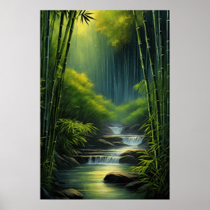 Bamboo Whispers, Small Cascade's Serenade Poster