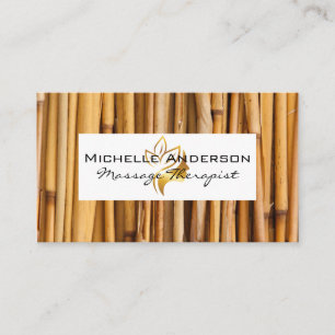 Bamboo White Frame   Beauty Logo Business Card