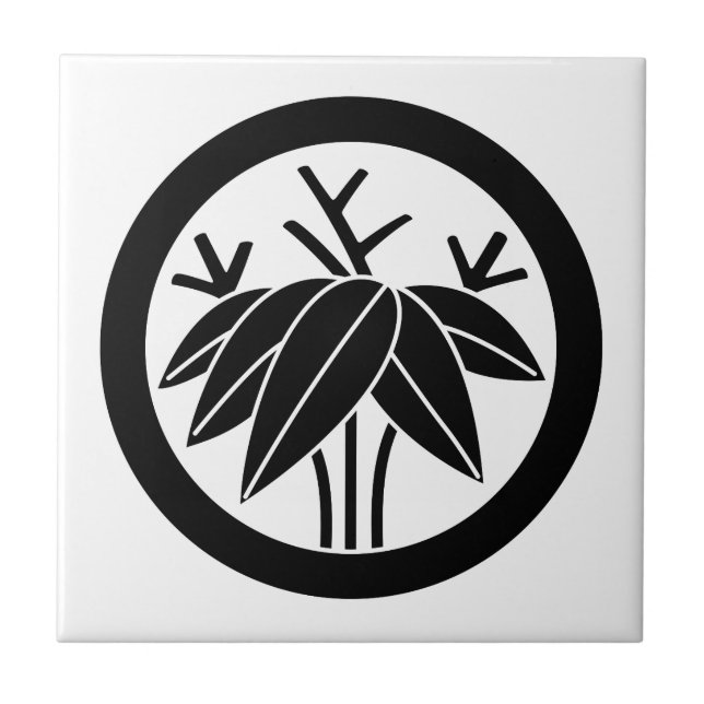 Bamboo with root in circle tile (Front)