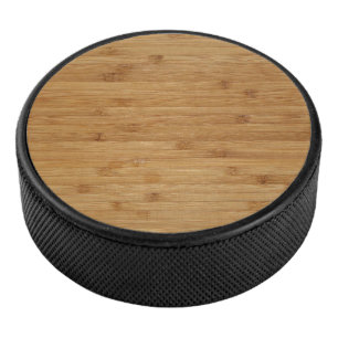 Bamboo Wood Texture Look Hockey Puck