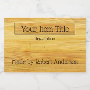 Bamboo Wood Your Item Product Label 3"x2"