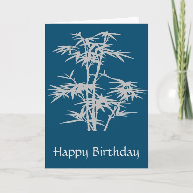Bamboo Zen Japanese design birthday Card (Front)