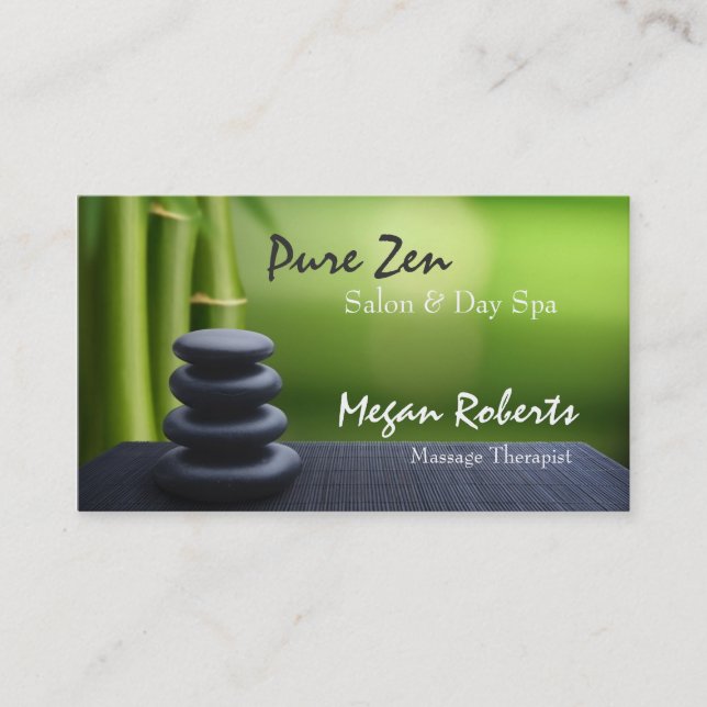 Bamboo Zen Stones Spa Skin Care Massage Salon Appointment Card (Front)