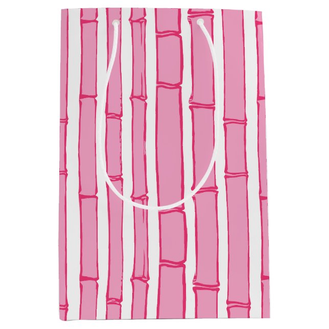 Bambooey Bamboo Stripe in Pink Medium Gift Bag (Front)