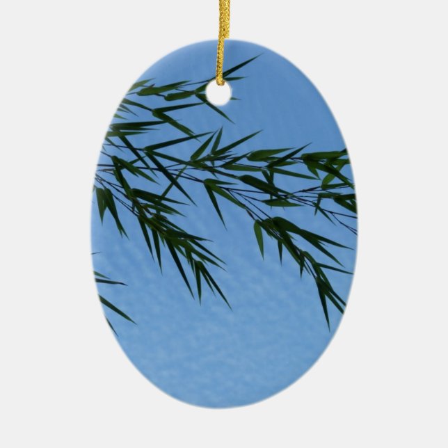 bambou sur ciel de nuages ceramic tree decoration (Front)