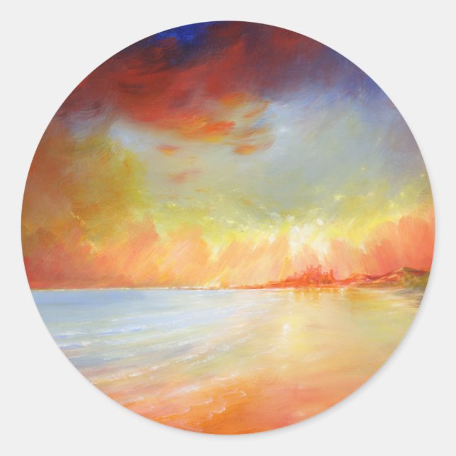 Bamburgh Beach Sticker (Front)