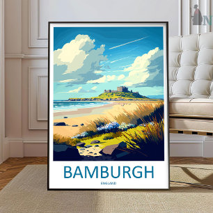 Bamburgh Castle Travel Print Wall Art Bamburgh Cas