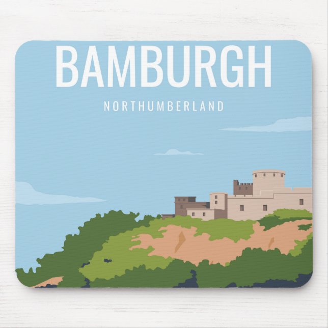 Bamburgh Northumberland Mouse Mat (Front)