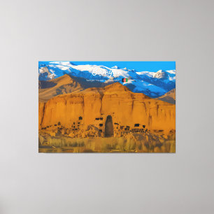 Bamyan, Afghanistan - Buddha Cliff Valley Canvas Print