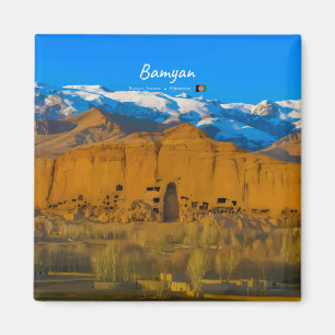 Bamyan, Afghanistan - Buddha Cliff Valley Magnet
